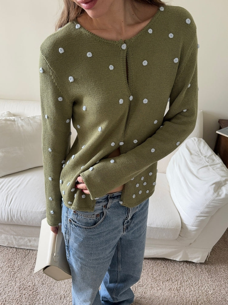Floral 3D Knit Cardigan